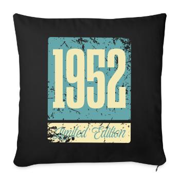1952 Anniversaire de naissance Année de naissance - Housse de coussin décorative 45 x 45 cm - noir - Devant