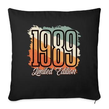 1989 Année de naissance Anniversaire Année de construction Vintage Rétro - Housse de coussin décorative 45 x 45 cm - noir - Devant