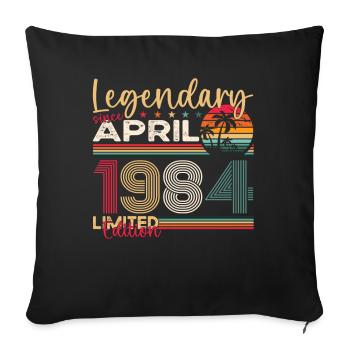 39e anniversaire homme April Né en 1984 Légendaire - Housse de coussin décorative 45 x 45 cm - noir - Devant