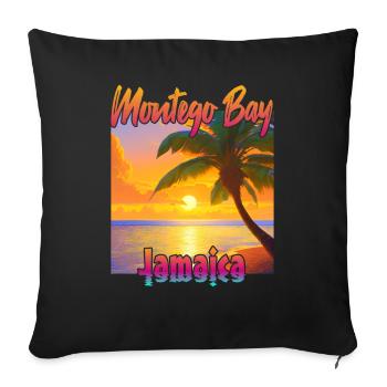 Coucher de soleil à Montego Bay, Jamaïque - Housse de coussin décorative 45 x 45 cm - noir - Devant