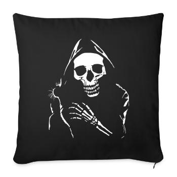La mort et le chat - Housse de coussin décorative 45 x 45 cm - noir - Devant