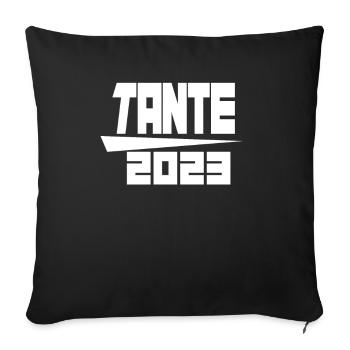 Tante 2023 - Tante werden - Tante Geschenk - Sofakissenbezug 45 x 45 cm - Schwarz - Vorne