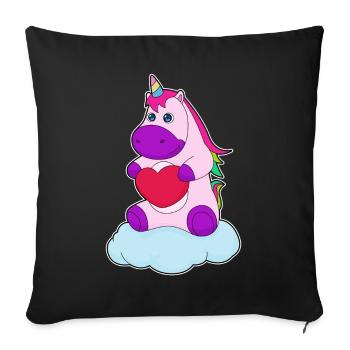 Unicorn Heart - Sofa pillowcase 17,3'' x 17,3'' (45 x 45 cm) - black - Front