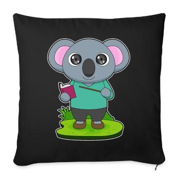 Koala Teacher Pointing Stick School - Sofa pillowcase 17,3'' x 17,3'' (45 x 45 cm) - black - Front