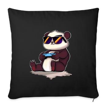 Panda Gaming Gamer - Sofa pillowcase 17,3'' x 17,3'' (45 x 45 cm) - black - Front