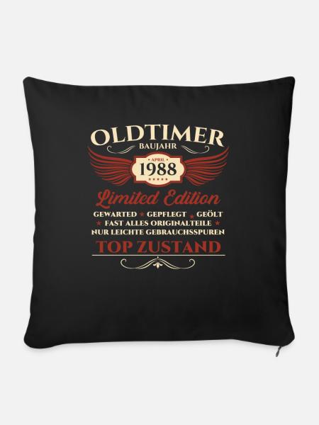 35. Geburtstag Mann Oldtimer April Jahrgang 1988 - Sofakissenbezug 45 x 45 cm - Schwarz
