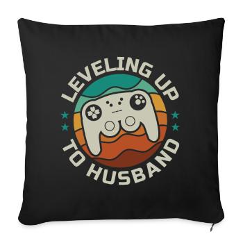Gaming Gamer Ehemann Heirat Leveling Up To Husband - Sofakissenbezug 45 x 45 cm - Schwarz - Vorne