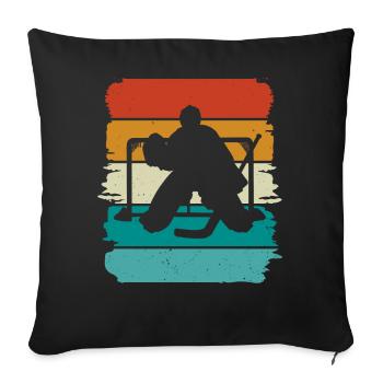 Eishockey Hockey sur glace - Housse de coussin décorative 45 x 45 cm - noir - Devant
