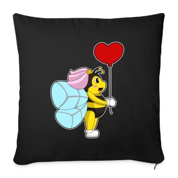 Mariage en ballon Bee Bride - Housse de coussin décorative 45 x 45 cm - noir - Devant