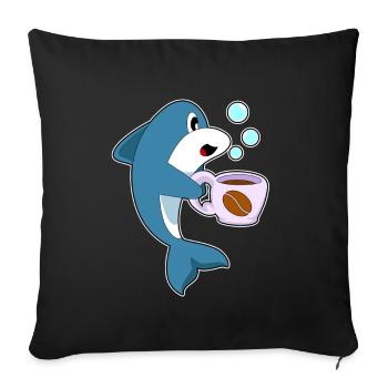 Tasse à café Delfin - Housse de coussin décorative 45 x 45 cm - noir - Devant