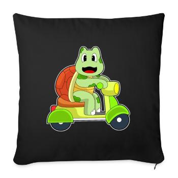 Turtle Scooter - Sofa pillowcase 17,3'' x 17,3'' (45 x 45 cm) - black - Front