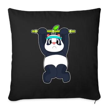 Panda Bodybuilder Pull-ups Culturisme - Housse de coussin décorative 45 x 45 cm - noir - Devant