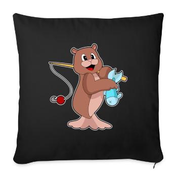 Seal Angler Fish Fishing - Sofa pillowcase 17,3'' x 17,3'' (45 x 45 cm) - black - Front