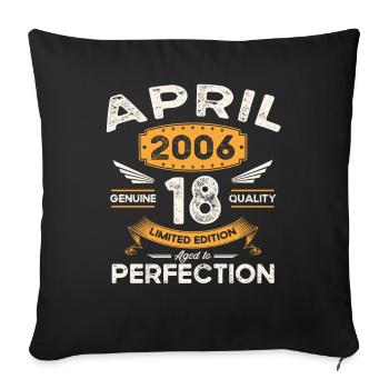 17th birthday man April Born 2006 Legendary - Sofa pillowcase 17,3'' x 17,3'' (45 x 45 cm) - black - Front