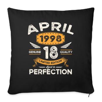 25th birthday man April Born 1998 Legendary - Sofa pillowcase 17,3'' x 17,3'' (45 x 45 cm) - black - Front