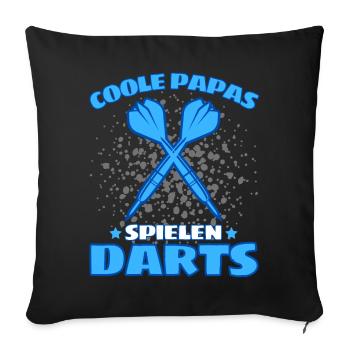 LES PAPAS COOL JOUENT AUX FLÉCHETTES! Papa joueur de fléchettes - Housse de coussin décorative 45 x 45 cm - noir - Devant