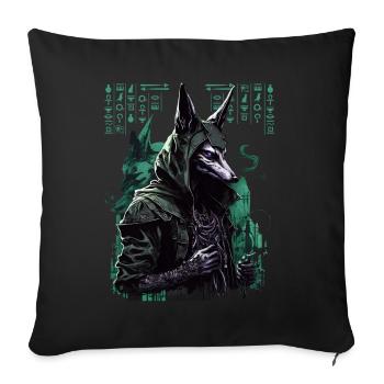 Egypt Anubis God of the Dead Futuristic Gift - Sofa pillowcase 17,3'' x 17,3'' (45 x 45 cm) - black - Front