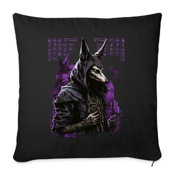 Egypt Anubi's God of the Dead Futuristic Gift - Sofa pillowcase 17,3'' x 17,3'' (45 x 45 cm) - black - Front