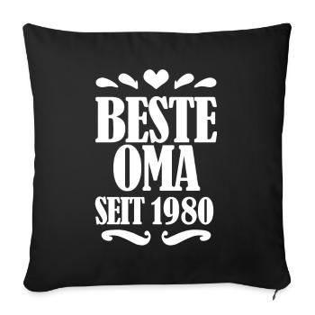 Beste Oma seit 1980 - Oma Geschenk - Sofakissenbezug 45 x 45 cm - Schwarz - Vorne