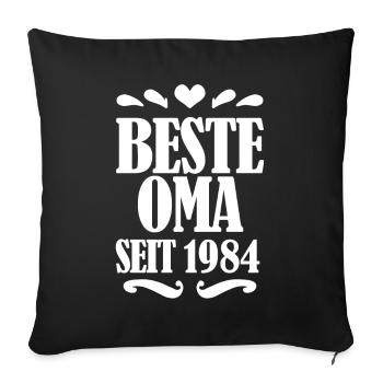 Beste Oma seit 1984 - Oma Geschenk - Sofakissenbezug 45 x 45 cm - Schwarz - Vorne