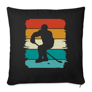 Eishockey Hockey sur glace - Housse de coussin décorative 45 x 45 cm - noir - Devant