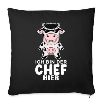 coole Kuh Chef Spruch - Sofakissenbezug 45 x 45 cm - Schwarz - Vorne
