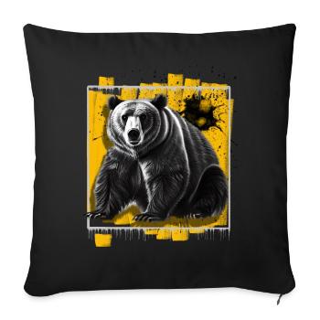 Bear - Sofa pillowcase 17,3'' x 17,3'' (45 x 45 cm) - black - Front
