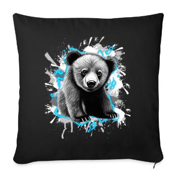 Bear - Sofa pillowcase 17,3'' x 17,3'' (45 x 45 cm) - black - Front