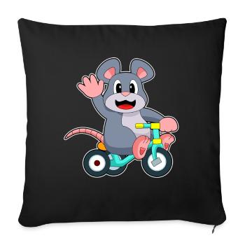 Rat Bicycle - Sofa pillowcase 17,3'' x 17,3'' (45 x 45 cm) - black - Front