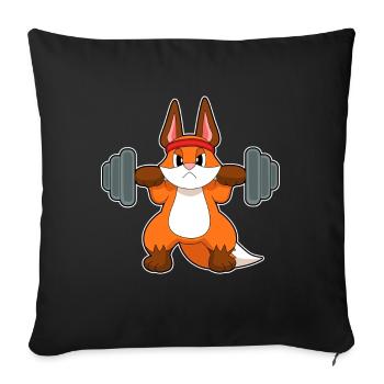 Fox Bodybuilder Barbell Bodybuilding - Sofa pillowcase 17,3'' x 17,3'' (45 x 45 cm) - black - Front