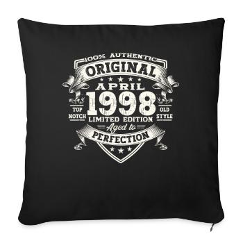 25th birthday man April Born 1998 Original - Sofa pillowcase 17,3'' x 17,3'' (45 x 45 cm) - black - Front