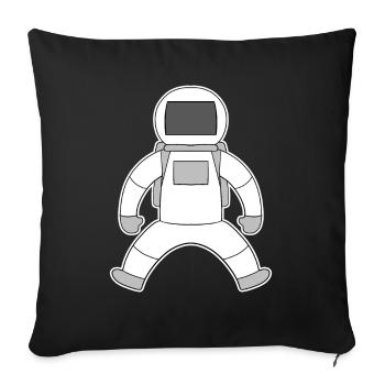 Motif astronaute - Housse de coussin décorative 45 x 45 cm - noir - Devant