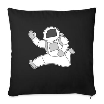 Motif astronaute - Housse de coussin décorative 45 x 45 cm - noir - Devant