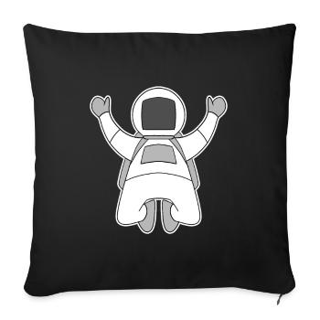 Motif astronaute - Housse de coussin décorative 45 x 45 cm - noir - Devant