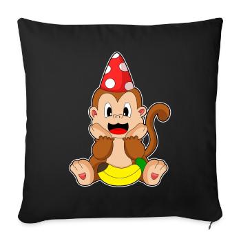 Chapeau de fête de singe - Housse de coussin décorative 45 x 45 cm - noir - Devant