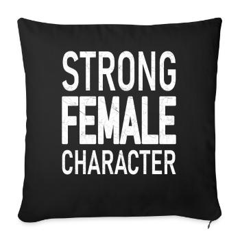 Strong Female Character - Sofa pillowcase 17,3'' x 17,3'' (45 x 45 cm) - black - Front