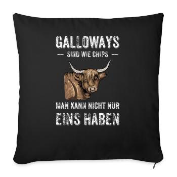Galloways Humor: Eins ist genug - Sofakissenbezug 45 x 45 cm - Schwarz - Vorne