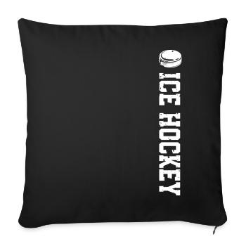 Eishockey Hockey sur glace - Housse de coussin décorative 45 x 45 cm - noir - Devant