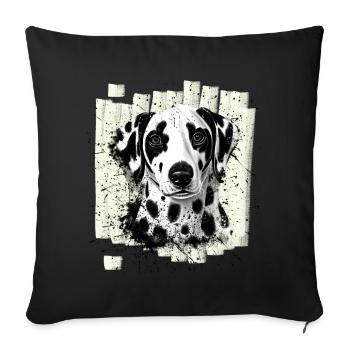 Dalmatian dog - Sofa pillowcase 17,3'' x 17,3'' (45 x 45 cm) - black - Front