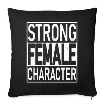 Strong Female Character - Sofa pillowcase 17,3'' x 17,3'' (45 x 45 cm) - black - Front