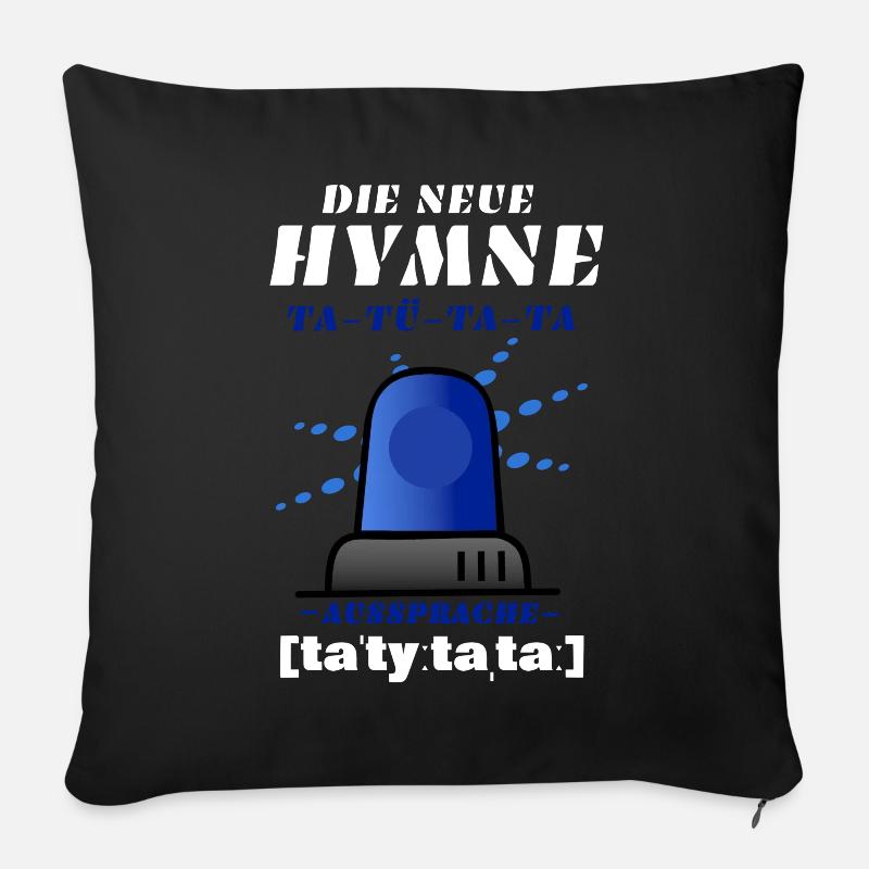 Blaulicht Sirene die neue Hymne - Sofakissenbezug 45 x 45 cm - Schwarz