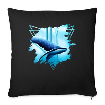 Motif de requin-baleine : Une majesté - Housse de coussin décorative 45 x 45 cm - noir - Devant