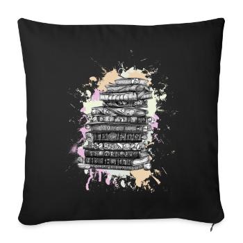 Reading books book - Sofa pillowcase 17,3'' x 17,3'' (45 x 45 cm) - black - Front