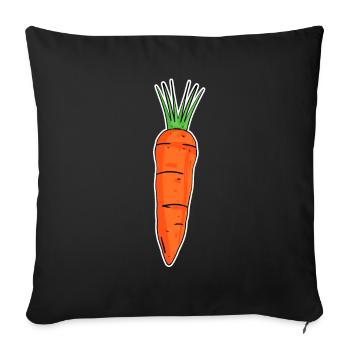 Karotte Motiv - Sofakissenbezug 45 x 45 cm - Schwarz - Vorne