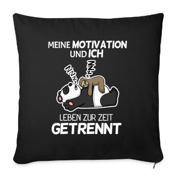 Keine Motivation Spruch Lustig - Sofakissenbezug 45 x 45 cm - Schwarz - Vorne