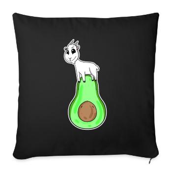 Ziegenbock auf Avocado - Sofakissenbezug 45 x 45 cm - Schwarz - Vorne