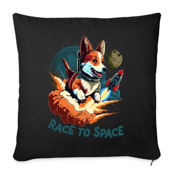 SpaceDog Dog Dog Lover Space Design - Sofa pillowcase 17,3'' x 17,3'' (45 x 45 cm) - black - Front