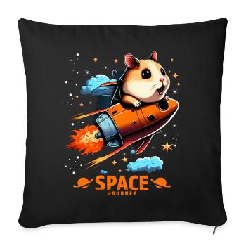 Space Hamster Hamster Lovers Space Design - Housse de coussin décorative 45 x 45 cm - noir - Devant