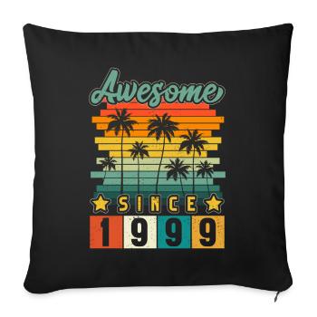 1999 Naissance Anniversaire Année de naissance millésime - Housse de coussin décorative 45 x 45 cm - noir - Devant