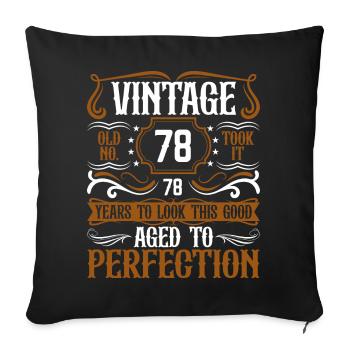 78th Birthday Vintage Retro - Sofa pillowcase 17,3'' x 17,3'' (45 x 45 cm) - black - Front